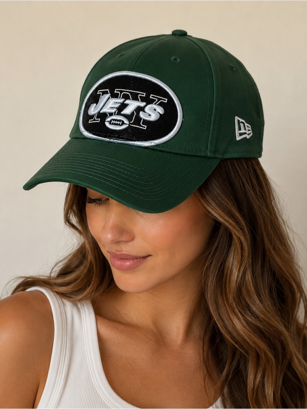 New Era New York Jets NFL Green Adjustable Baseball Cap Hat Sparkle Logo